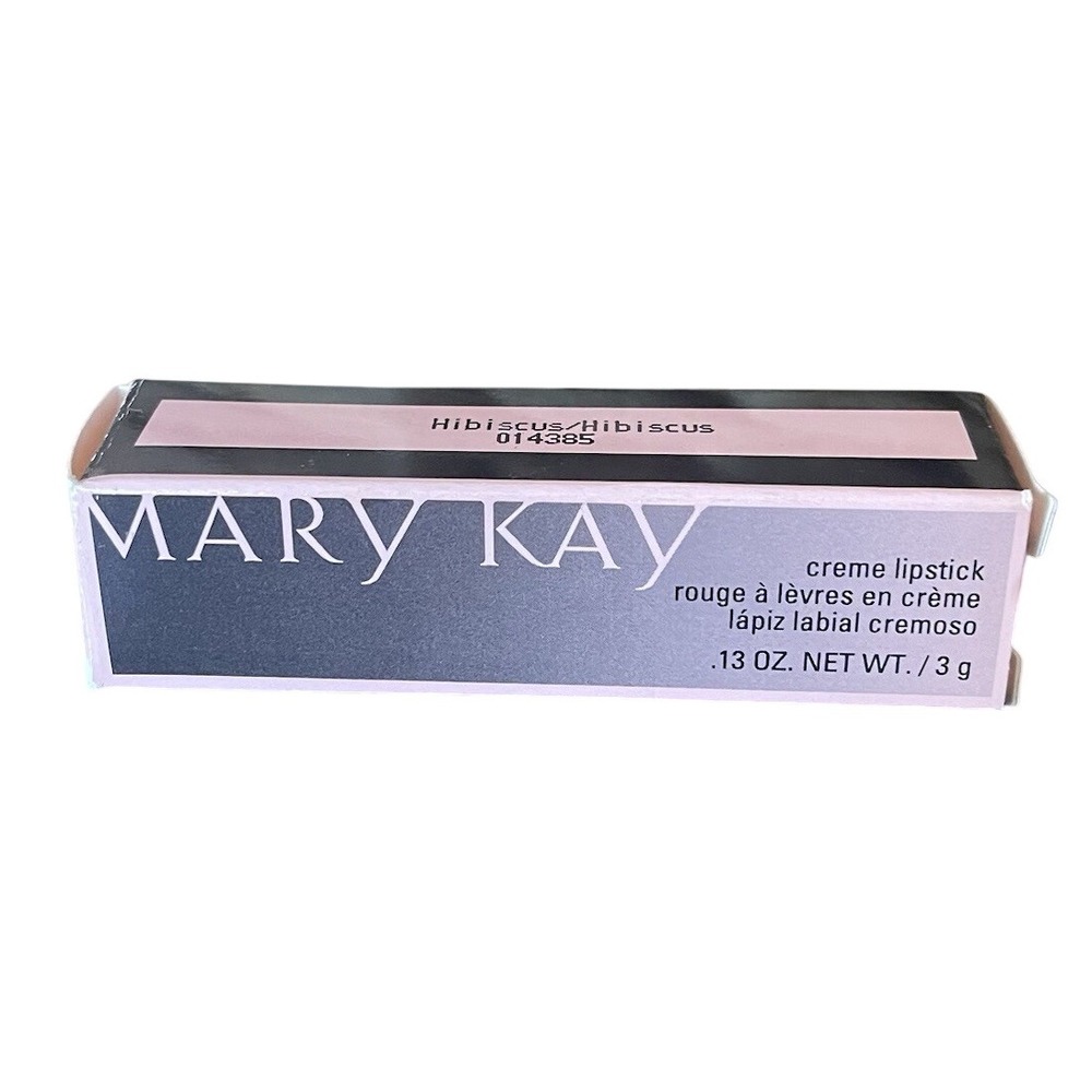 Mary Kay Creme Lipstick Hibiscus .13 oz Tube‎ 014385 Light Pink/Black Box Vtg